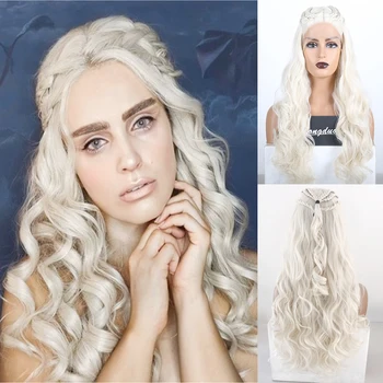 RONGDUOYI Long Wavy Synthetic Lace Front Wig Heat Resistant Fiber Hair Lace Wigs for Women Middle Part Platinu Blond Cosplay Wig
RONGDUOYI Long Wavy Synthetic Lace Front Wig Heat Resistant Fiber Hair Lace Wigs for Women Middle Part Platinu Blond Cosplay Wig