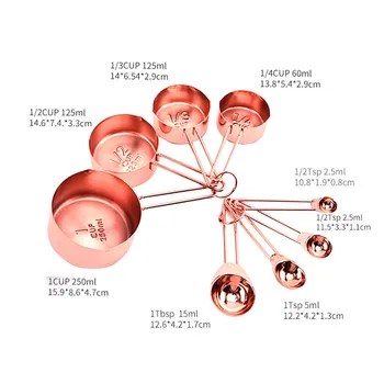 8pcs Rose gold Stainless Steel Measuring Cups and Spoons Measure Cooking Baking Stainless Steel Tablespoons Kit 
8pcs Rose gold Stainless Steel Measuring Cups and Spoons Measure Cooking Baking Stainless Steel Tablespoons Kit