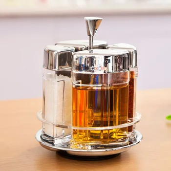 N 4pcs Rotating Cruette Condiments Seasoning Jars Set with Stand for Oil Pepper Salt Kitchen Rack Storage Rack Organizer TE889
N 4pcs Rotating Cruette Condiments Seasoning Jars Set with Stand for Oil Pepper Salt Kitchen Rack Storage Rack Organizer TE889