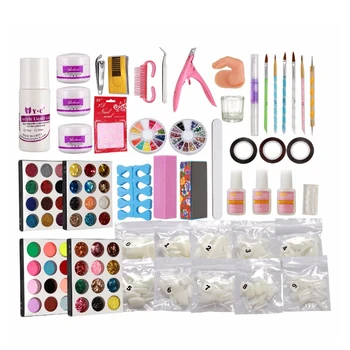 

28in1 Combo Set Professional Acrylic Liquid Nail Art Brush Pen Glue Glitter Strip Shimmering Powder Hexagon Slice Toe Finger Sep