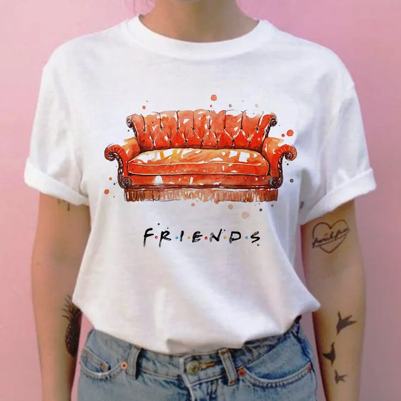 friend tv show women t shirt harajuku cartoon top tee shirt women female Casual Vintage Printing streetwear tshirt