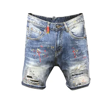 KIOVNO Summer Men Splash Painted Short Jeans Fashion high Street Ripped Denim Shorts For Male Washed Size 28-38
KIOVNO Summer Men Splash Painted Short Jeans Fashion high Street Ripped Denim Shorts For Male Washed Size 28-38