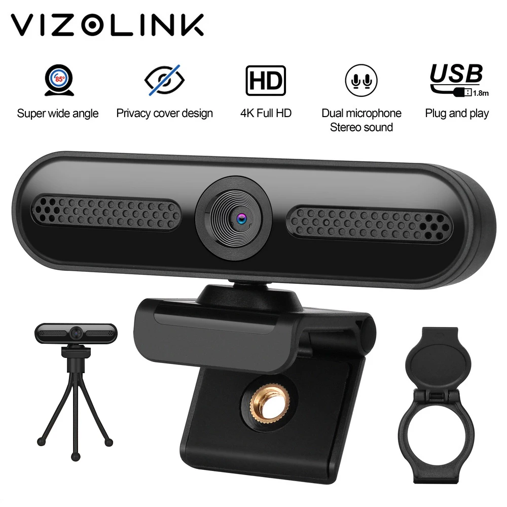 VizoLink W8D веб-камера Real 4K UHD 3840*2160P 800 Вт пикселей широкоугольная камера с 2