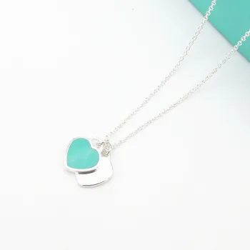 S925 pure silver double heart tags enamel heart lady clavicle necklace girl fashion valentine's day gift 
S925 pure silver double heart tags enamel heart lady clavicle necklace girl fashion valentine's day gift