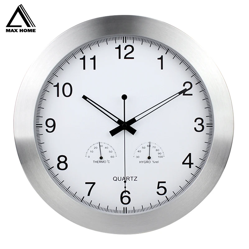 MAX HOME 3 In 1 Quartz Wall Clock Quiet Sweep Movement Thermometer Hygrometer No-Ticking Home Art Decor Wall Clock 12 Inch
MAX HOME 3 In 1 Quartz Wall Clock Quiet Sweep Movement Thermometer Hygrometer No-Ticking Home Art Decor Wall Clock 12 Inch