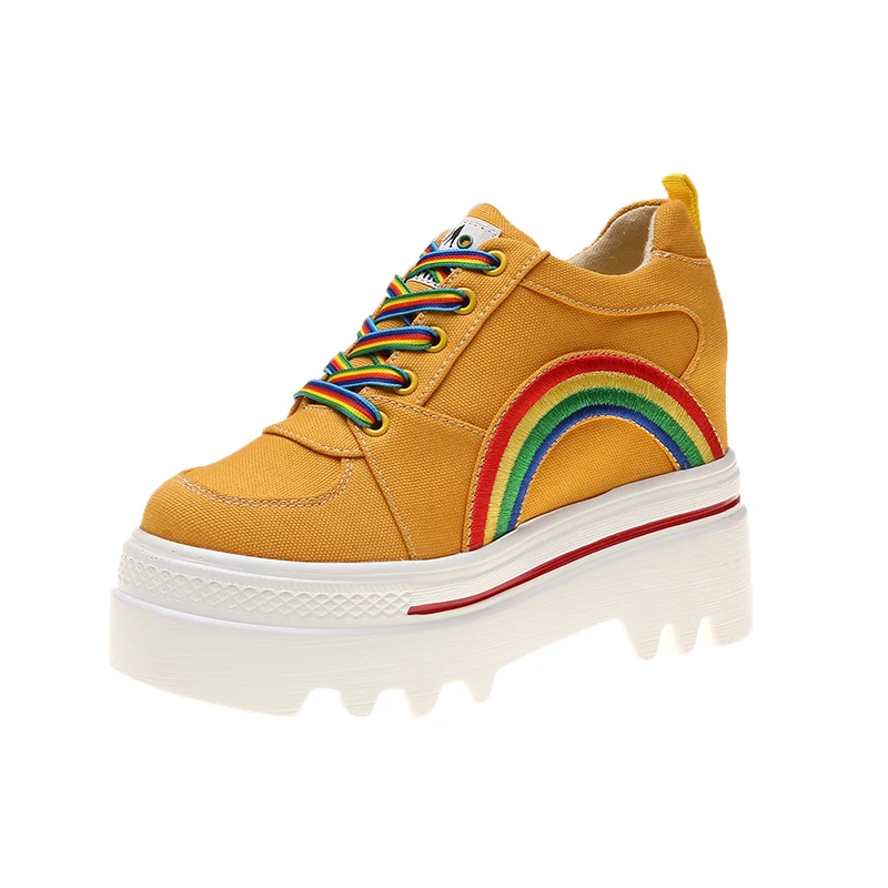 YeddaMavis Shoes Yellow Rainbow Canvas Shoes Women Shoes Women Sneakers Korean Thick Bottom Lace Up Womens Shoes Woman Trainers
YeddaMavis Shoes Yellow Rainbow Canvas Shoes Women Shoes Women Sneakers Korean Thick Bottom Lace Up Womens Shoes Woman Trainers
