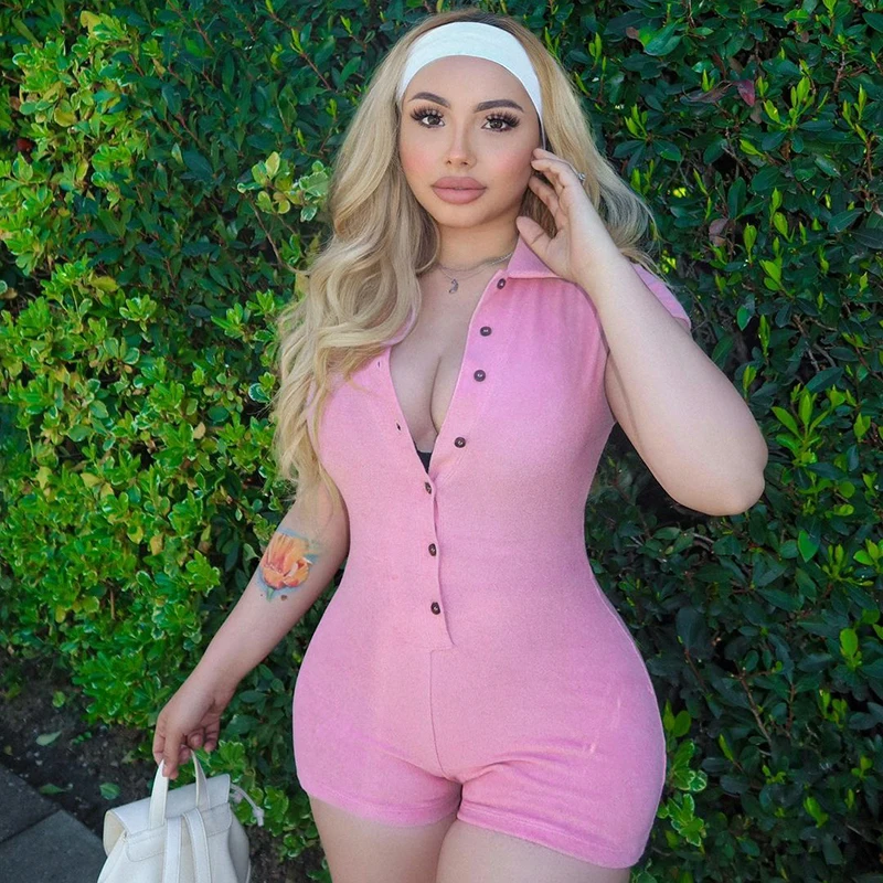 Women Summer Casual Rompers Overalls Solid V-neck Short Sleeve Buttons Bodycon Slim Fit Playsuits Y2K Kawaii Streetwear Outfits
Women Summer Casual Rompers Overalls Solid V-neck Short Sleeve Buttons Bodycon Slim Fit Playsuits Y2K Kawaii Streetwear Outfits