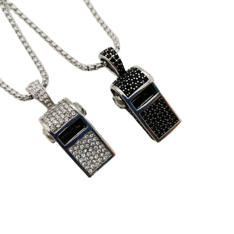 2024 New arrival 316L Stainless steel whistle pendant necklace full CZ stones high quality whistle men women fashion necklace
2024 New arrival 316L Stainless steel whistle pendant necklace full CZ stones high quality whistle men women fashion necklace