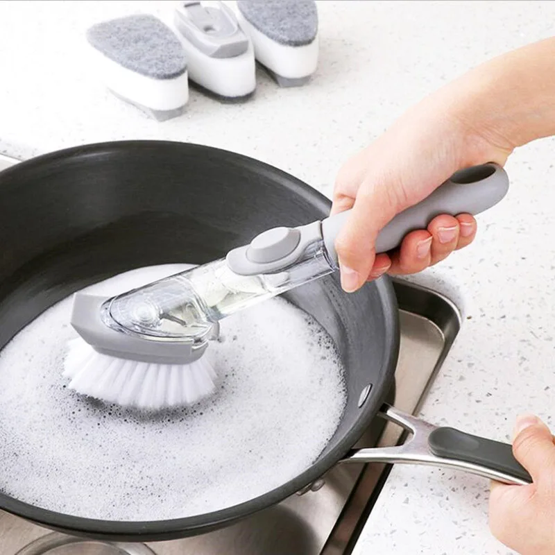 New Style Hand Kitchen Cleaning Brush Tools With 3Pcs Sponge Can Add Detergent Tableware Pot Brush Replaceable Brush Head
New Style Hand Kitchen Cleaning Brush Tools With 3Pcs Sponge Can Add Detergent Tableware Pot Brush Replaceable Brush Head