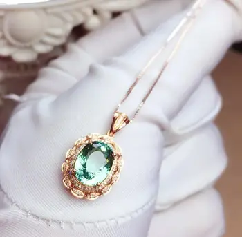 Z624 Fine Jewelry Real 18K 100% Natural Green Tourmaline 4.6ct Diamonds Gemstone Diamond Women's Pendants Necklaces 
Z624 Fine Jewelry Real 18K 100% Natural Green Tourmaline 4.6ct Diamonds Gemstone Diamond Women's Pendants Necklaces