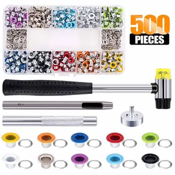 500 Sets Grommet Kit,Grommet Setting Tool Metal Eyelets Set with Install Tool Kit in Storage Box ,Leather Crafts DIY Projects
500 Sets Grommet Kit,Grommet Setting Tool Metal Eyelets Set with Install Tool Kit in Storage Box ,Leather Crafts DIY Projects