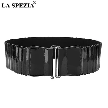 LA SPEZIA Patent Leather Women Belt Elastic Waist Belt Genuine Leather Black Wide Belt for Dresses Ladies Stretch Cummerbund
LA SPEZIA Patent Leather Women Belt Elastic Waist Belt Genuine Leather Black Wide Belt for Dresses Ladies Stretch Cummerbund