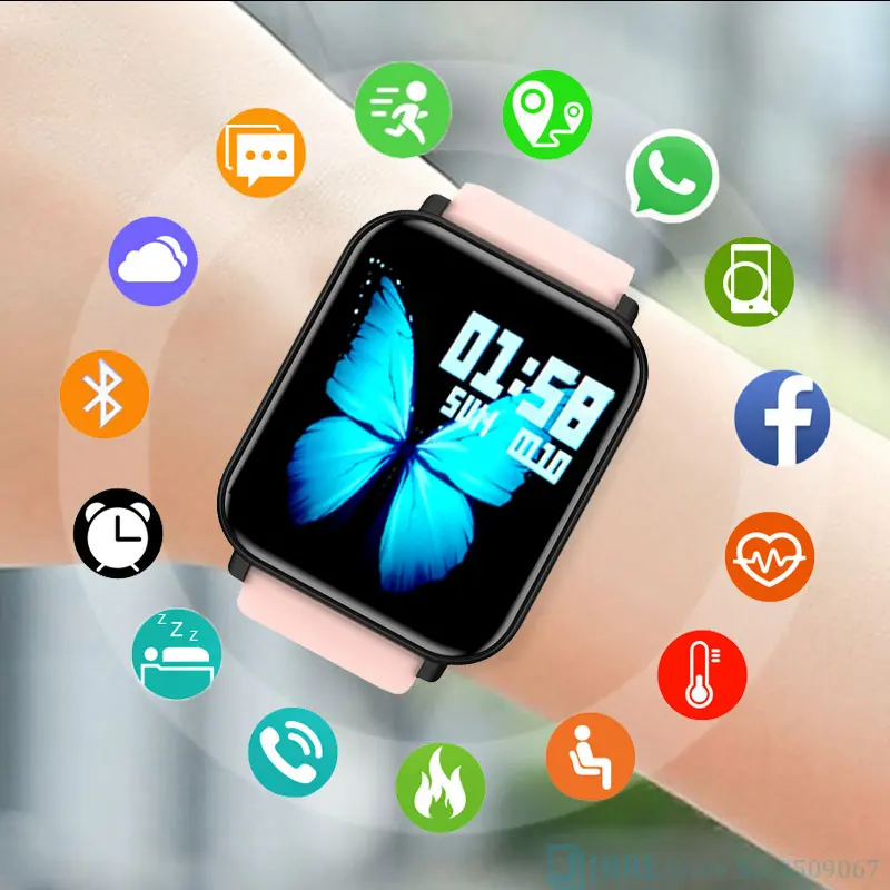 Фото Full Touch Digital Watch Women Men Sport Bluetooth Watches Electronic LED Ladies Wrist For Clock Wristwatch Hour | Наручные часы