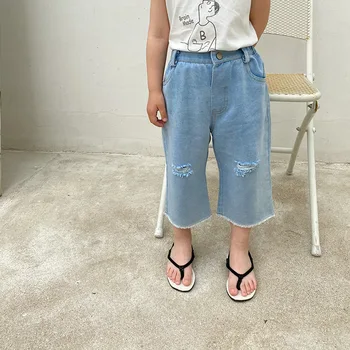 3845 Children Trousers Summer New Hole Jeans Children's Loose Wide Leg Pants for Girls and Boys Trousers Nine Pants 80-140cm
3845 Children Trousers Summer New Hole Jeans Children's Loose Wide Leg Pants for Girls and Boys Trousers Nine Pants 80-140cm