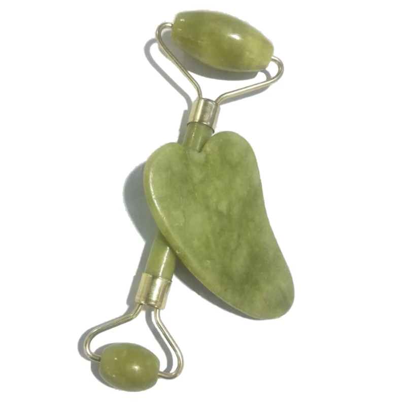 2PCS Green Roller And Gua Sha Set Anti Aging Natural Jade Roller For Face Massage Jade Board Scraping Tool Slimming Massager 
2PCS Green Roller And Gua Sha Set Anti Aging Natural Jade Roller For Face Massage Jade Board Scraping Tool Slimming Massager