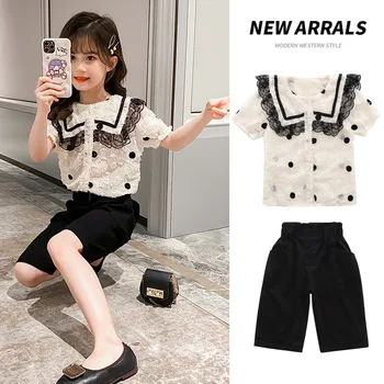 Girls Lace Short Sleeve Set Childrenswear 2020 Summer New Style Big Boy Bermuda Shorts Princess Two-Piece Set
Girls Lace Short Sleeve Set Childrenswear 2020 Summer New Style Big Boy Bermuda Shorts Princess Two-Piece Set