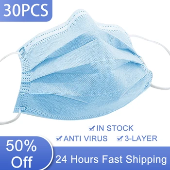 30Pcs Disposable Protective Mask Anti-Pollution 3 Laye Mask Protection Masks Face Masks Elastic Ear Loop Dust Filter Safety Mask
30Pcs Disposable Protective Mask Anti-Pollution 3 Laye Mask Protection Masks Face Masks Elastic Ear Loop Dust Filter Safety Mask