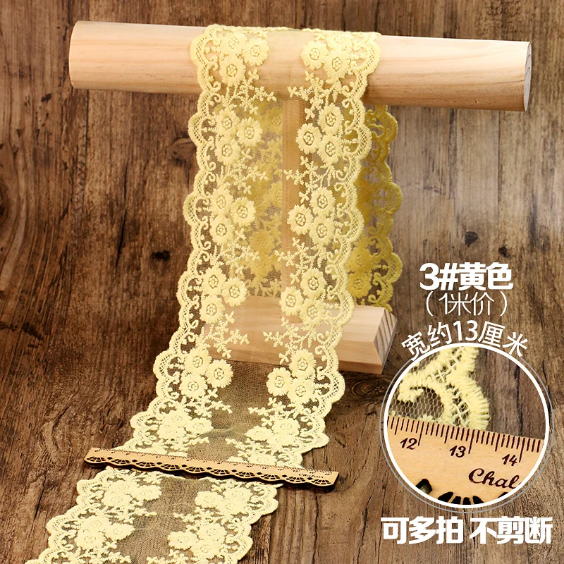 Description Picture 4 of item1Meter Mesh Floral Embroidered Lace Ribbon DIY Apparel Sewing & Fabric 12cm Width Handmade Crafts Supplies Cotton Lace Trim