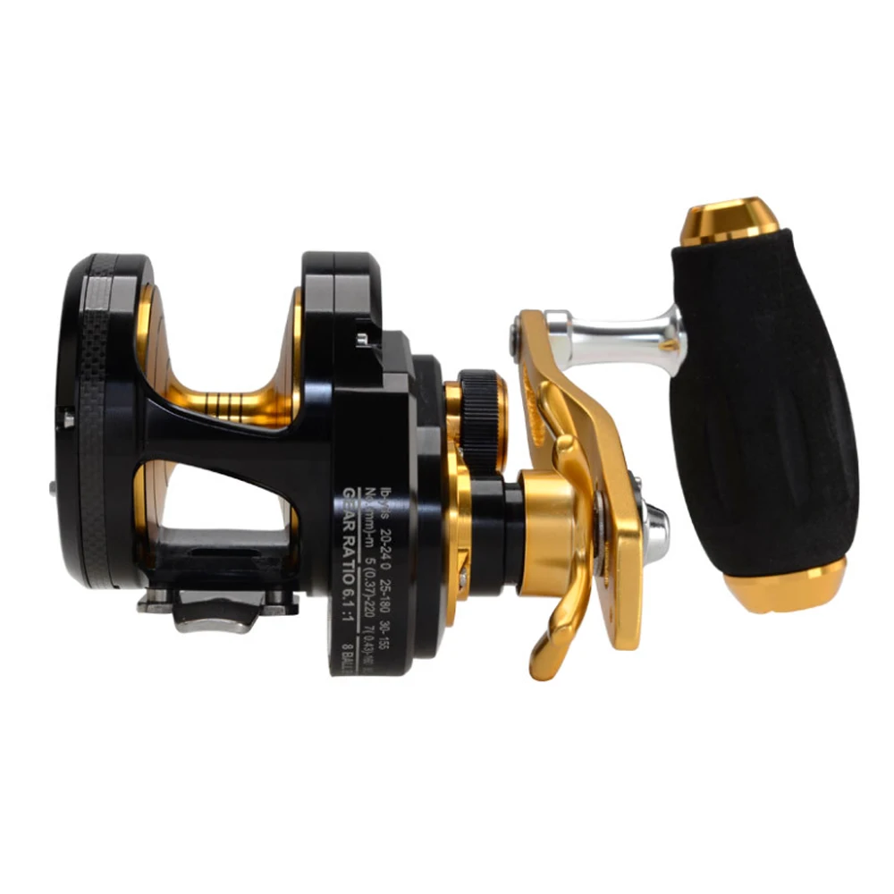 TUEKIM Made Metal Slow Jigging Reel 8+1BB Drag 15KGS Max Drag Overhead Boat Reel Saltwater Jig Reel
TUEKIM Made Metal Slow Jigging Reel 8+1BB Drag 15KGS Max Drag Overhead Boat Reel Saltwater Jig Reel