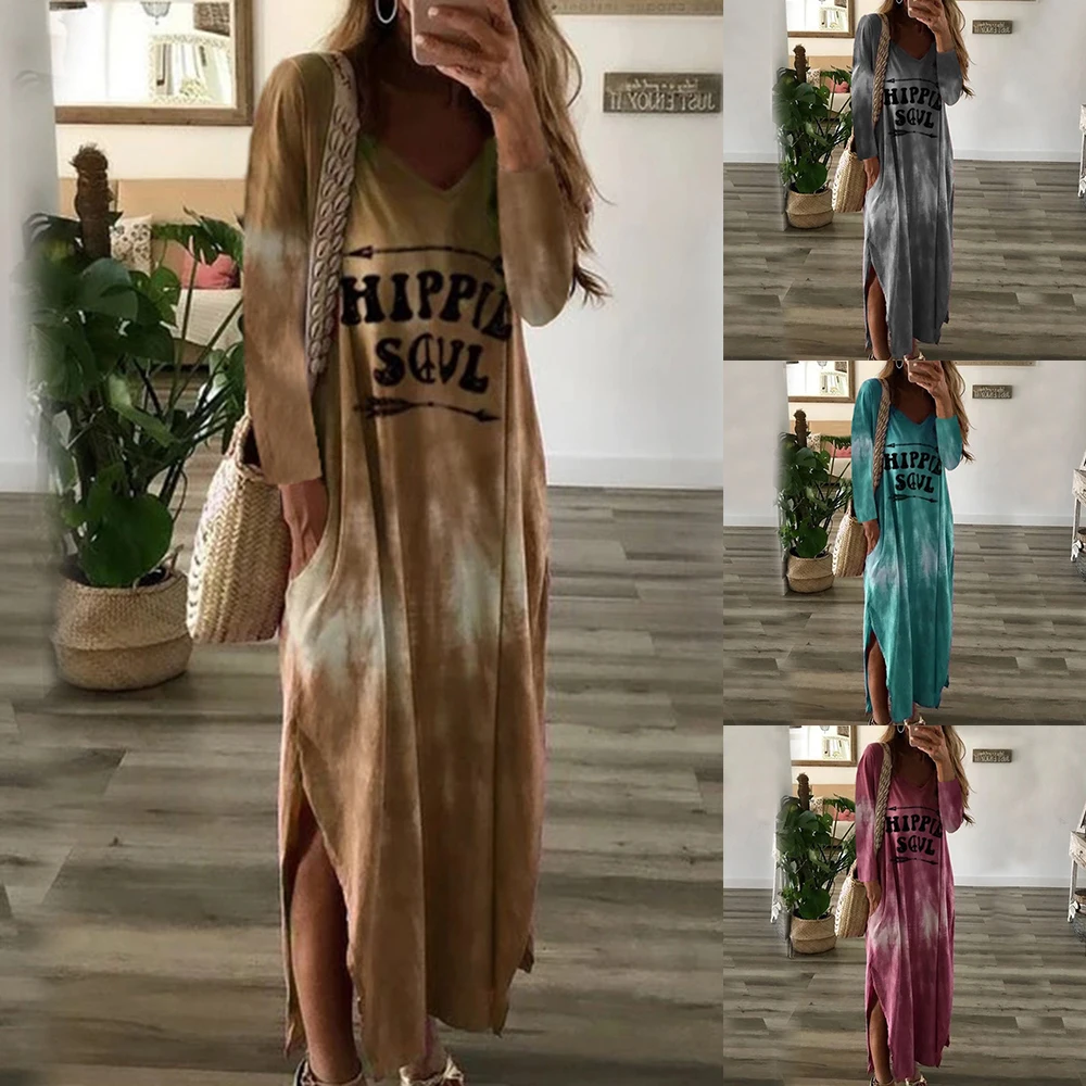 Sexy Split Vestidos Long 2019 Spring Summer Dress Deep O Neck Women Dress Letter Print Streetwear Robe Femme Loose Beach Dress
Sexy Split Vestidos Long 2019 Spring Summer Dress Deep O Neck Women Dress Letter Print Streetwear Robe Femme Loose Beach Dress