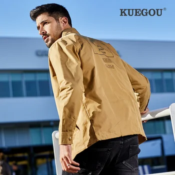 Kuegou Brand Men's windbreaker Winter fashion handsome printing lapel single-breasted leisure coat BF-6905
Kuegou Brand Men's windbreaker Winter fashion handsome printing lapel single-breasted leisure coat BF-6905