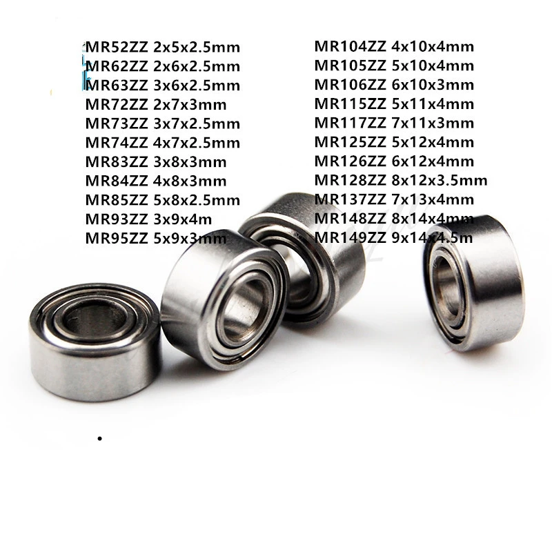 Металлические шарикоподшипники MR52ZZ To MR149ZZ Миниатюрная модель подшипника 10 шт. |