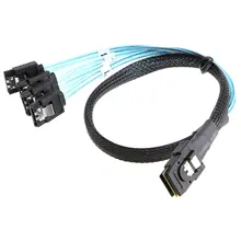 Mini SAS 36pin (SFF-8087) Male w/ Latch to 4 x SATA 7pin Female Forward Breakout Cable with Nylon Braiding
Mini SAS 36pin (SFF-8087) Male w/ Latch to 4 x SATA 7pin Female Forward Breakout Cable with Nylon Braiding