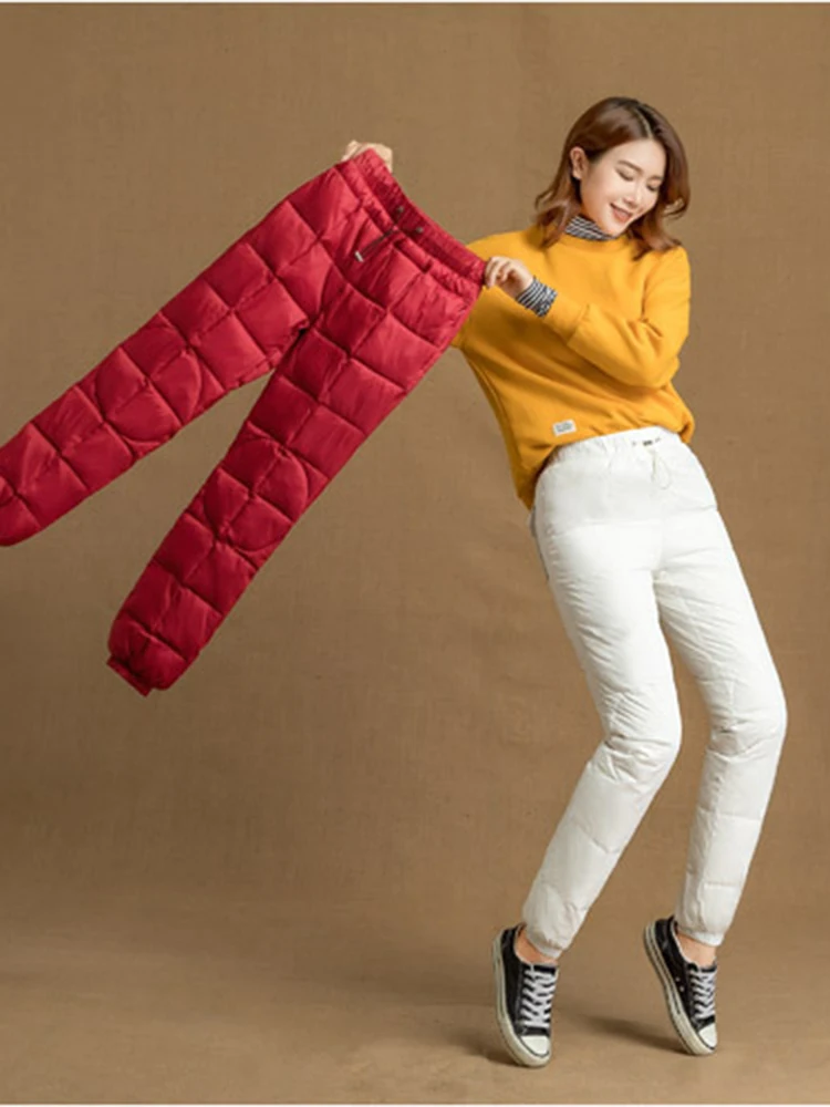 Women Pants Winter Pockets Plue Size Basic Elastic Drawstring High Waist Straight Female Down Pants Thick Warm Trousers Women
Women Pants Winter Pockets Plue Size Basic Elastic Drawstring High Waist Straight Female Down Pants Thick Warm Trousers Women