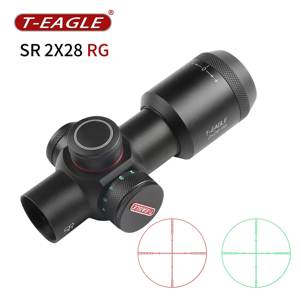 

T-eagle SR 2X28 RG Tactical Optic Sight Riflescope Aluminum Short Scope Light Sniper Airsoft Air Guns With Mounts For Hunting