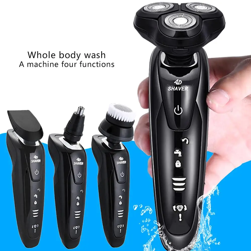 4D Rotary Wet Dry Electric Shaver Multi-function Men USB Car Charging Body Wash Razor Nose Hair trimming Beard knife home travel
4D Rotary Wet Dry Electric Shaver Multi-function Men USB Car Charging Body Wash Razor Nose Hair trimming Beard knife home travel
