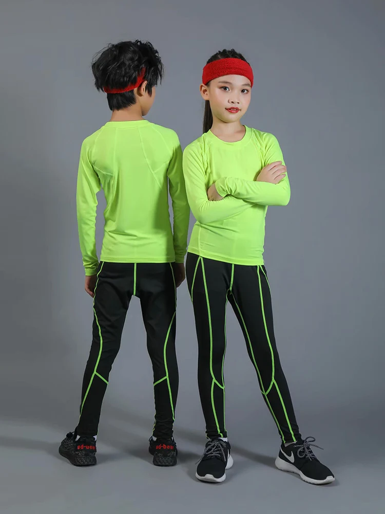 Детский компрессионный комплект для бега Спортивная рубашка девочек детский