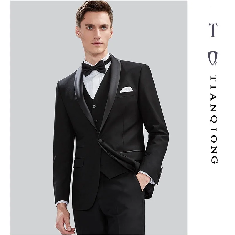 

Brand Men Suit 2024Wedding Suits for Men Shawl Collar 3 Pieces Slim Fit Burgundy Suit Mens Royal Blue Tuxedo Jacket QT977
