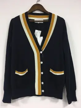 Women Sweater 2019 Autumn and Winter New Loose Striped Contrast Color Knit Cardigan Coat
Women Sweater 2019 Autumn and Winter New Loose Striped Contrast Color Knit Cardigan Coat