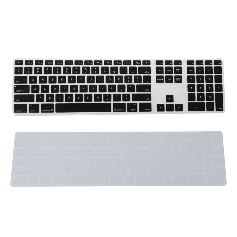 2pcs Silicone Thin Keyboard Skin Cover Protector with Numeric Keypad For Apple IMac - Black & Transparent
2pcs Silicone Thin Keyboard Skin Cover Protector with Numeric Keypad For Apple IMac - Black & Transparent