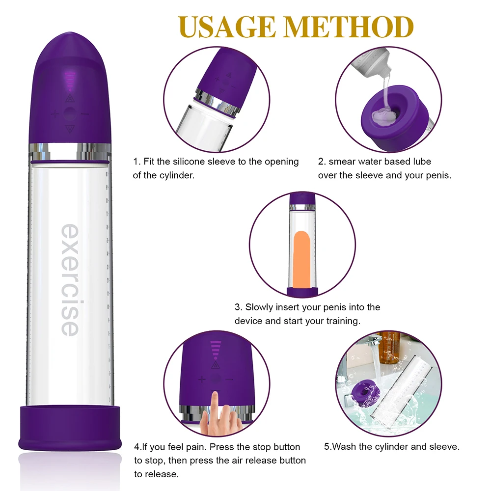 Electric Penis Pump Sex Toys for Men Male Masturbator Penis Extender Penile Vacuum Pump Penis Enlargement Enhancer Massager Ring (2)