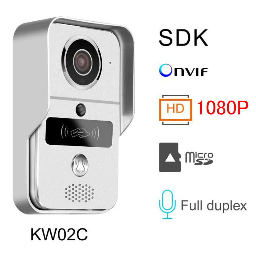 Беспроводной дверной видеодомофон с SD картой и RFID брелоками Wi Fi 1080P|video door phone|door