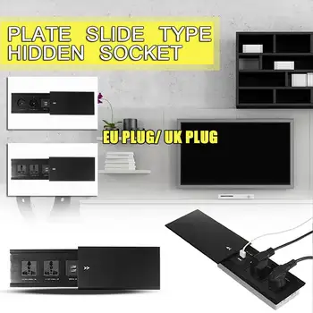 EU UK Socket ALL Aluminum Alloy Plate Slide Type 2 Power Dual USB Charge Port Office Table Outlet Matte Black Cover
EU UK Socket ALL Aluminum Alloy Plate Slide Type 2 Power Dual USB Charge Port Office Table Outlet Matte Black Cover
