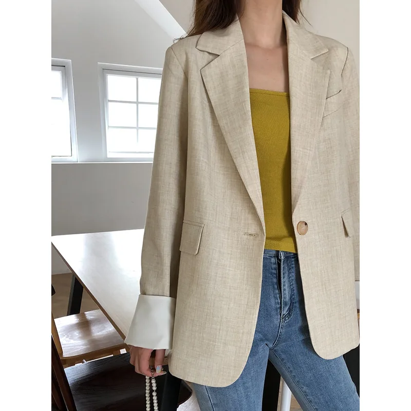 Autumn Women Coat Solid Color Casual Slim Loose Long Sleeve Casual Fashion Wild Comfortable Trend Button Stitching Jacket Women 
Autumn Women Coat Solid Color Casual Slim Loose Long Sleeve Casual Fashion Wild Comfortable Trend Button Stitching Jacket Women
