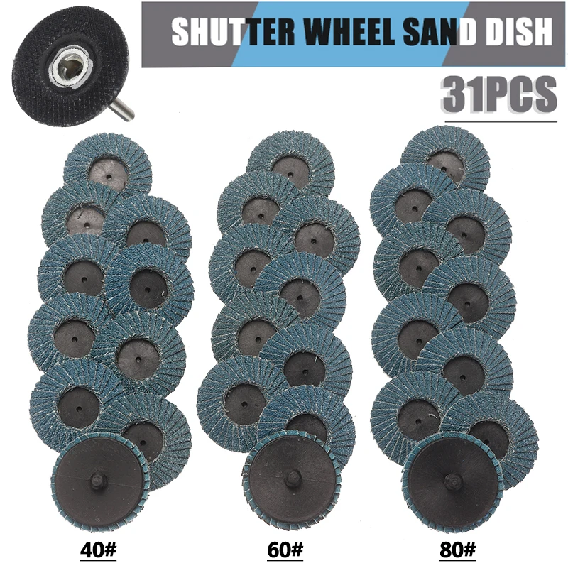 31pcs 2 inch 50mm Sanding Grinding Wheel Flap Disc Kit 40/60/80 Grits Angle Grinder Sanding Discs Abrasive Tool
31pcs 2 inch 50mm Sanding Grinding Wheel Flap Disc Kit 40/60/80 Grits Angle Grinder Sanding Discs Abrasive Tool