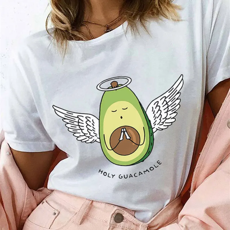 Summer Harajuku Kawaii Avocado Vegan Tshirt Tumblr T-shirt Casual Angel Avocado Graphic Tops Holy Guacamole Graphic Tees Women
Summer Harajuku Kawaii Avocado Vegan Tshirt Tumblr T-shirt Casual Angel Avocado Graphic Tops Holy Guacamole Graphic Tees Women