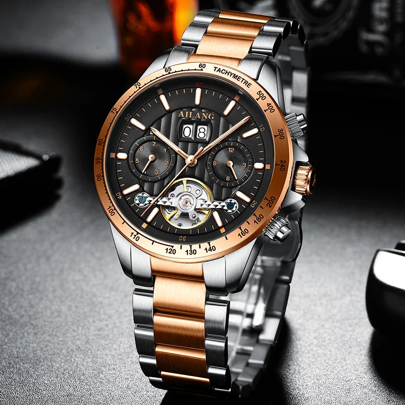 Rose Gold Men Military Watch Army Men sports Automatic Watch Tourbillon Mechanical Casual wristwatches 316 Stainless Steel Strap
Rose Gold Men Military Watch Army Men sports Automatic Watch Tourbillon Mechanical Casual wristwatches 316 Stainless Steel Strap