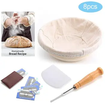 Banneton Bread Proofing Basket Set With Dough Scraper Bread Cutter Linen Cloth Professional Baking Tool For Home Bakers
Banneton Bread Proofing Basket Set With Dough Scraper Bread Cutter Linen Cloth Professional Baking Tool For Home Bakers