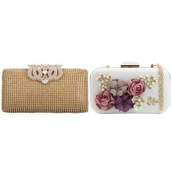 1pcs Flower Leather Envelope Pearl Wallet Evening Handbag(White) & 1pcs Dazzling Rhinestone Encrusted Evening Bag Clutch Purse P
1pcs Flower Leather Envelope Pearl Wallet Evening Handbag(White) & 1pcs Dazzling Rhinestone Encrusted Evening Bag Clutch Purse P