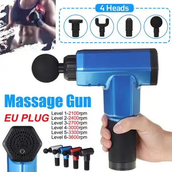 

3600rpm 24W 6-Speed Fascia Guns with 4 Heads Mute Massage Therapy Electric Warp Film Impact Deep Vibration Relax Pain Relief