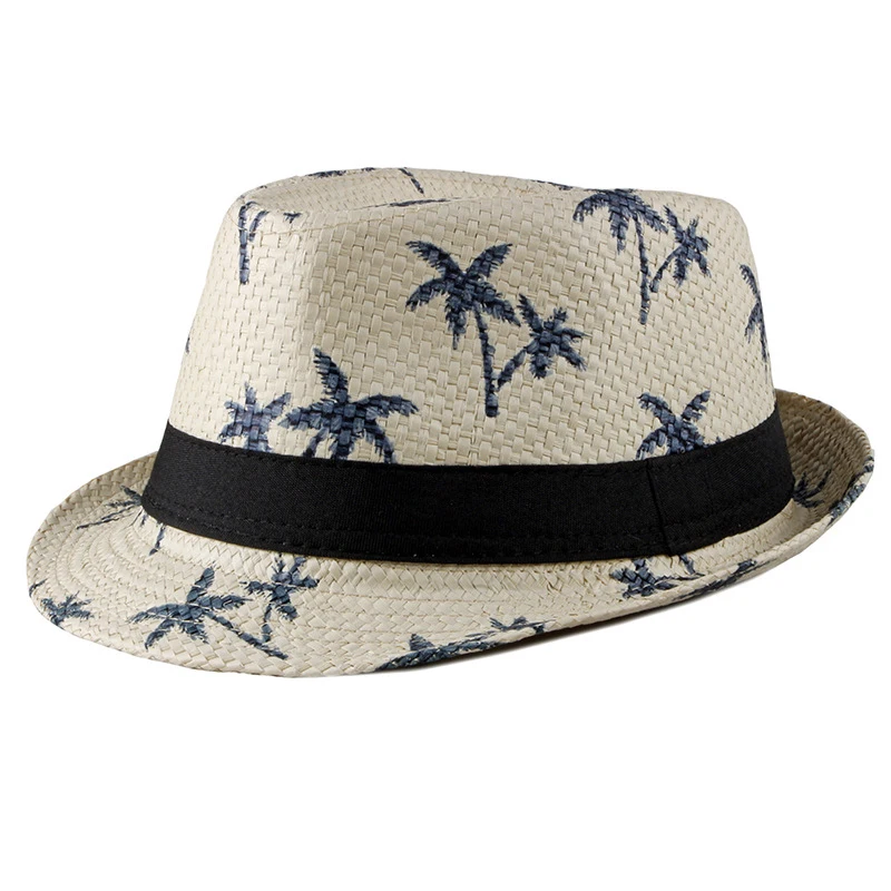 

Parent-Child Hat Summer Jazz Women Straw Hat Beach Men Sun Hat Casual Panama Male Cap Coconut Straw Hat High Quality Visor Cap