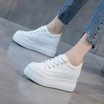 Spring Platform Shoes Women Increasing Height Genuine Leather Flat Casual Shoes Real Leather Lace Up White Sneakers Ladies Flats
Spring Platform Shoes Women Increasing Height Genuine Leather Flat Casual Shoes Real Leather Lace Up White Sneakers Ladies Flats