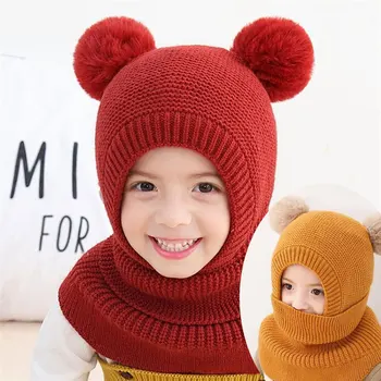2020 Knit Hooded Scarf Kids Hat And Scarf Child With Mask Winter Warm Protection Ear Pom Pom Cap Scarves Girls Boy Accessories
2020 Knit Hooded Scarf Kids Hat And Scarf Child With Mask Winter Warm Protection Ear Pom Pom Cap Scarves Girls Boy Accessories