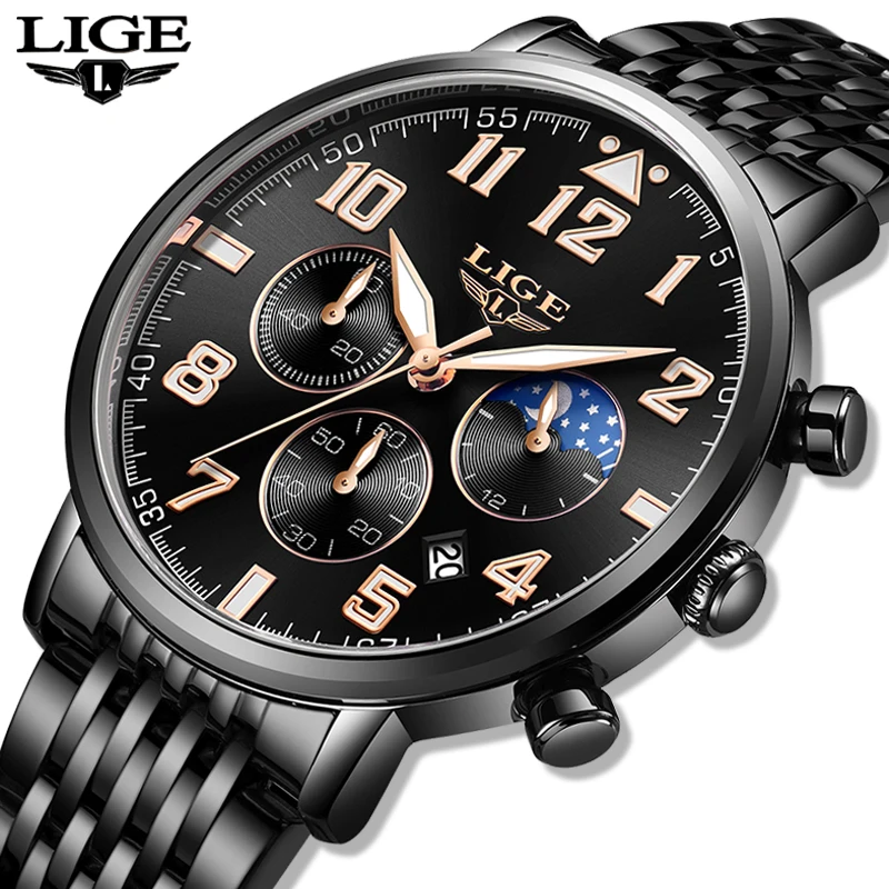 LIGE New Mens Watches Top Brand Luxury Business Quartz Watch Men Sports Full Steel Waterproof Black Clock Relogio Masculino+Box
LIGE New Mens Watches Top Brand Luxury Business Quartz Watch Men Sports Full Steel Waterproof Black Clock Relogio Masculino+Box
