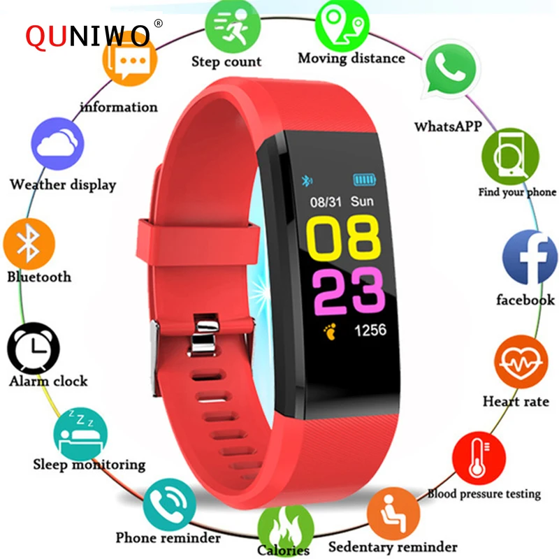 Smart WristBand Fitness Heart Rate Monitor Blood Pressure Pedometer Health Running Sports Smart Watch Men Women For IOS Android
Smart WristBand Fitness Heart Rate Monitor Blood Pressure Pedometer Health Running Sports Smart Watch Men Women For IOS Android