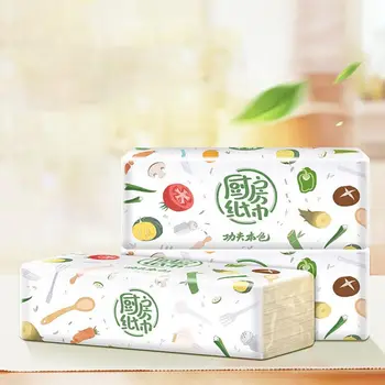 3 Packs Toilet Tissue Multi-Function Household Kitchen Paper Absorbent Oil-absorbent Paper Towel Bamboo Pulp Pumping-out Paper